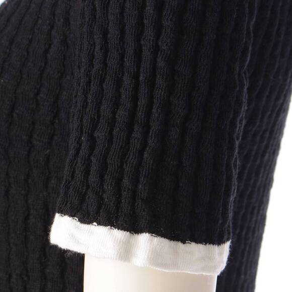 CHANEL Dress CC 22C Black Cotton Short Midi Dress Vintage - Picture 7 of 10